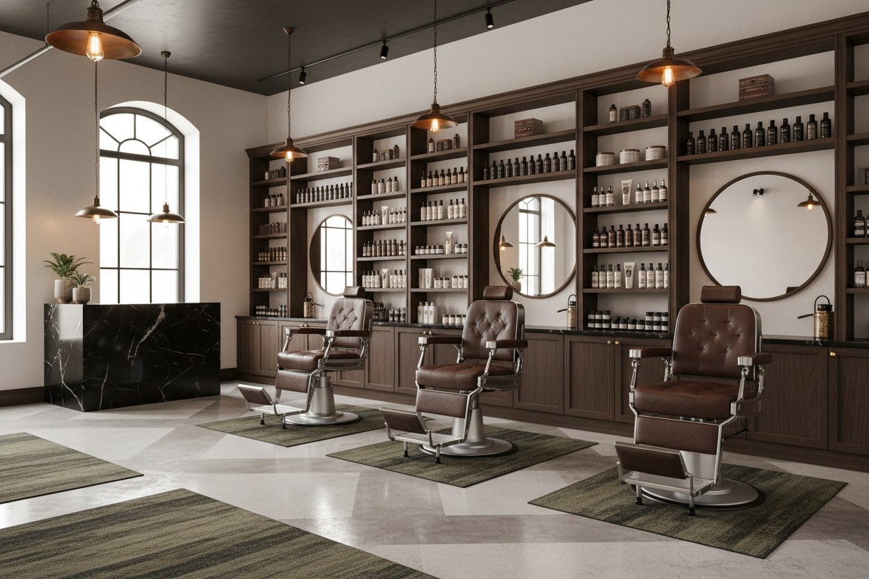 Beyaz Berber salon iç mekân